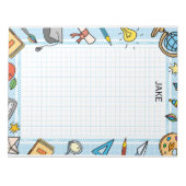 Bloc-note Personalized Blue Kids School Supplies Notepad  (Devant)