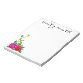 Bloc-note Personalized Burgundy Flower Roses (Tourné)