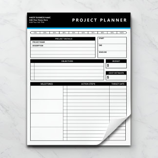 Bloc-note Personalized Business Project Planner Notepad