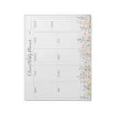 Bloc-note Personalized Colorful Flower Floral Weekly Planner (Tourné)