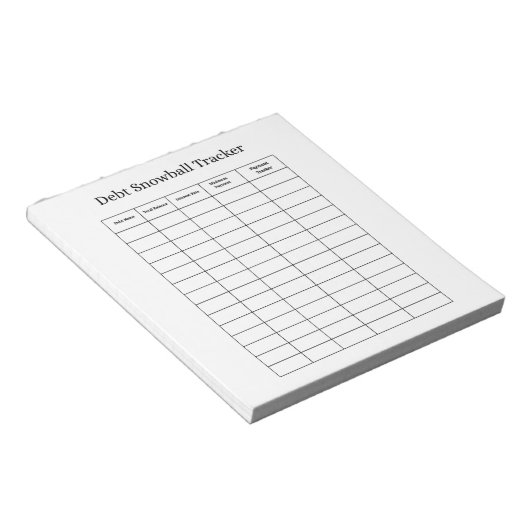Bloc-note Personalized Debt Snowball Tracker Notepad (Incliné)