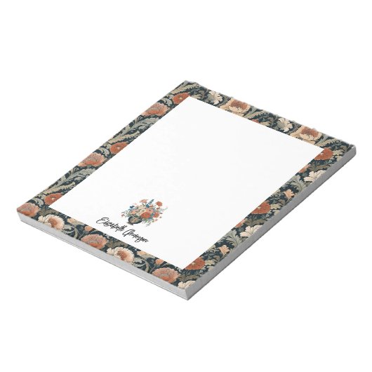 Bloc-note Personalized Elegant Dark Floral (Tourné)