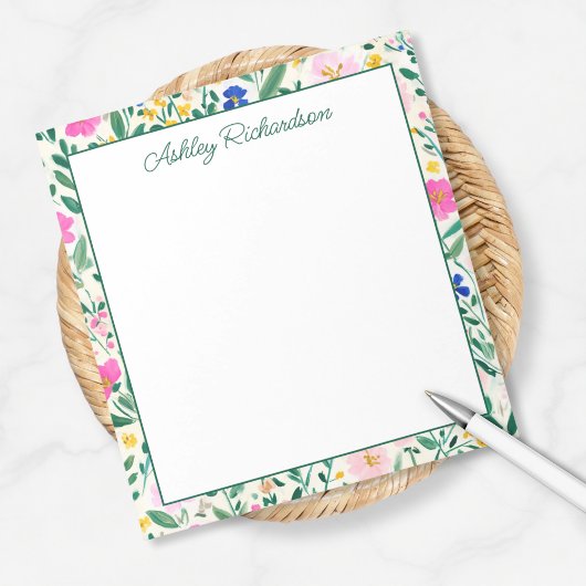 Bloc-note Personalized Floral Garden