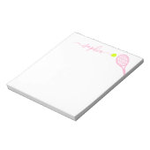 Bloc-note Personalized Girly Name Modern Pink Tennis (Tourné)