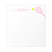 Bloc-note Personalized Girly Name Modern Pink Tennis (Devant)
