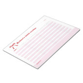 Bloc-note Personalized Habit Tracker Pink Bow  (Incliné)