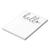 Bloc-note Personalized Hello Notepad Modern Minimal Simple (Tourné)