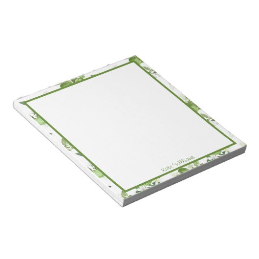 Bloc-note Personalized Lime Floral Notepad (Incliné)