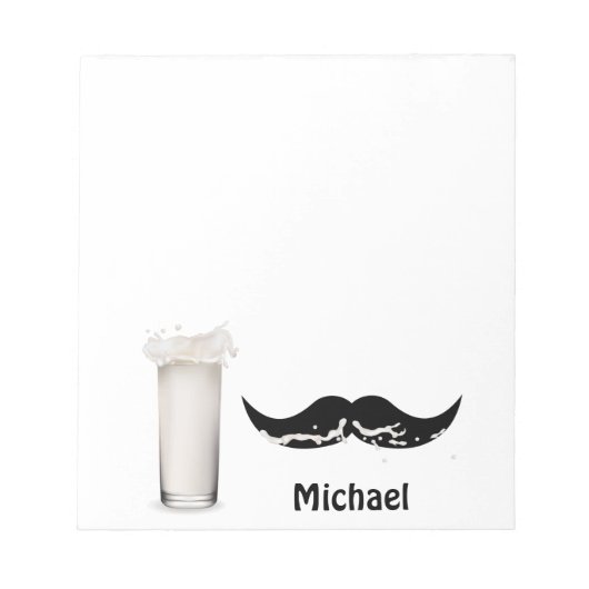 Bloc-note Personalized Milk Mustache (Devant)
