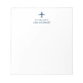 Bloc-note Personalized Modern Airplane Pilot (Devant)