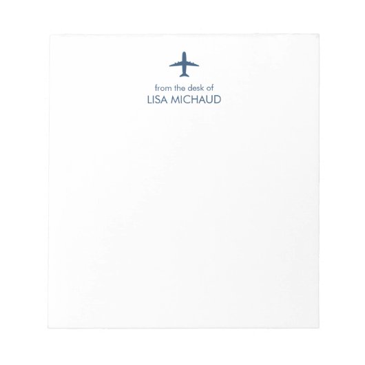 Bloc-note Personalized Modern Airplane Pilot (Devant)