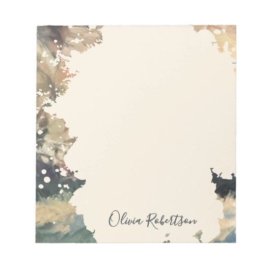 Bloc-note Personalized Name Calligraphy Boho Watercolor Fall (Devant)