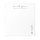 Bloc-note Personalized Name Minimalist Quill Feather Writer (Devant)