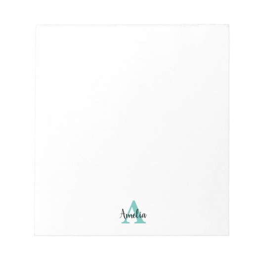 Bloc-note Personalized Name Script Monogram (Devant)