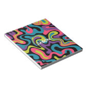 Bloc-note Personalized Neon Abstract Pattern — Retro Design (Incliné)