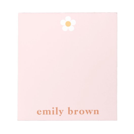 Bloc-note Personalized Notepad Retro Daisy Custom Notepad (Devant)