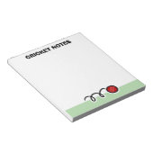 Bloc-note Personalized notepad with red cricket ball design (Incliné)