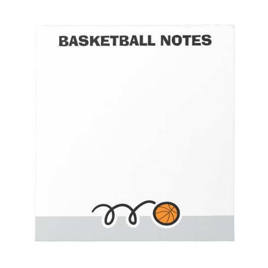 Bloc-note Personalized notepad with sporty basketball design (Devant)