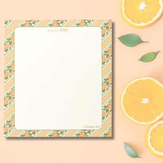 Bloc-note Personalized Orange Grove Striped Notepad  