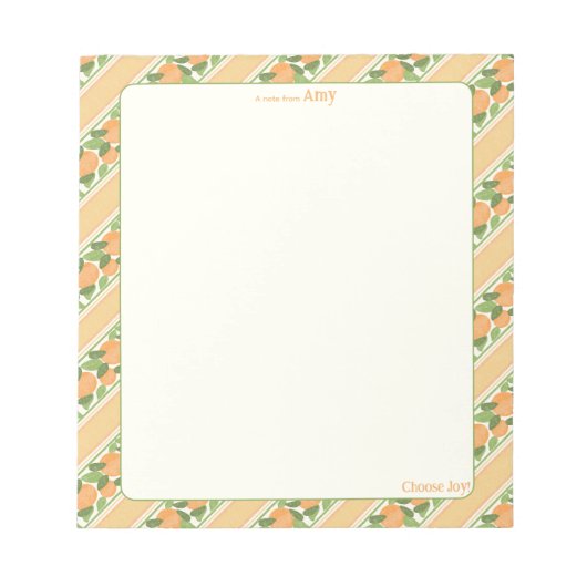 Bloc-note Personalized Orange Grove Striped Notepad   (Devant)