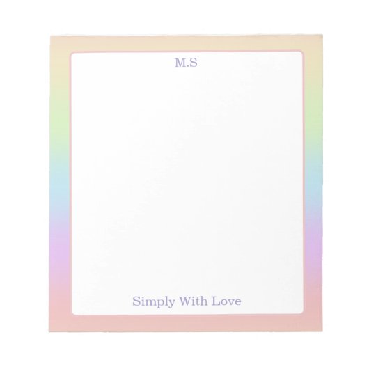 Bloc-note personalized Pastel Rainbow (Devant)