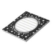 Bloc-note Personalized Photo with Pearls Circle on Black (Tourné)