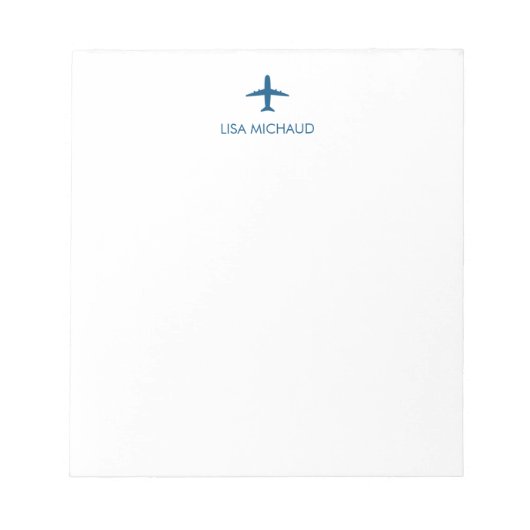 Bloc-note Personalized Pilot Modern Airplane (Devant)