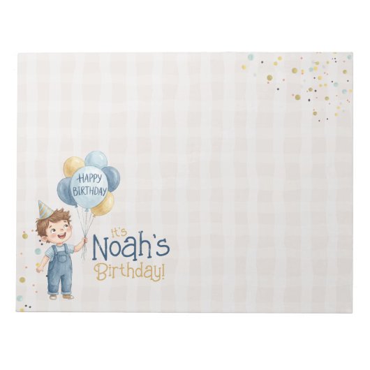 Bloc-note Personalized Placemat Boy Birthday Party  (Devant)
