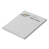 Bloc-note Personalized Planet Saturn with Rings Outer Space (Tourné)