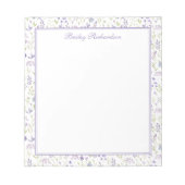 Bloc-note Personalized Purple Floral Notepad (Devant)
