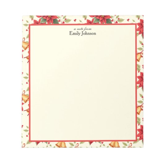 Bloc-note Personalized Retro Christmas Floral Stationery  (Devant)