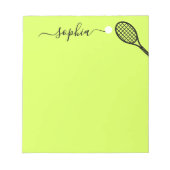 Bloc-note Personalized Script Name Modern Green Tennis  (Devant)