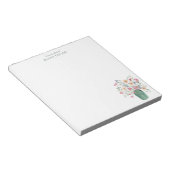 Bloc-note Personalized Stationery Name Hand-Painted Floral  (Incliné)