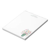Bloc-note Personalized Stationery Name Hand-Painted Floral  (Tourné)