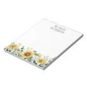 Bloc-note Personalized Sunflower Flower Teacher Appreciation (Tourné)