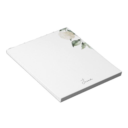 Bloc-note Personalized Watercolor Hydrangea (Incliné)