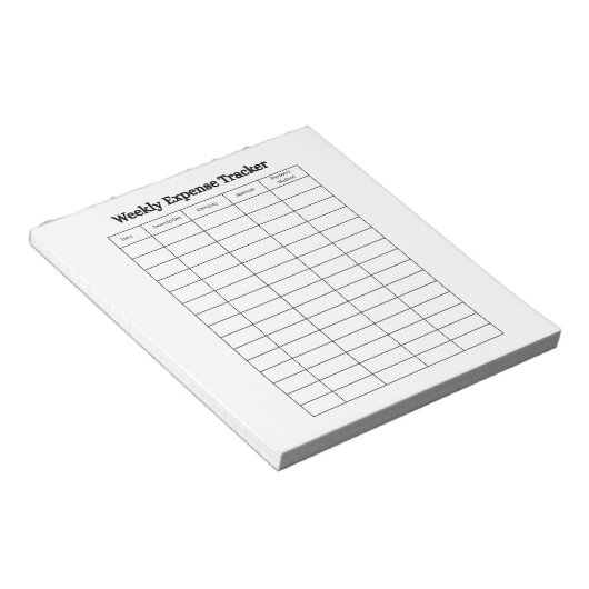 Bloc-note Personalized Weekly Expense Tracker Notepad (Incliné)