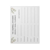 Bloc-note Personalized Weekly Meal Planner & Grocery (Tourné)