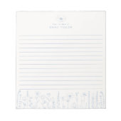 Bloc-note Personalized Wildflower Dusty Blue Desk Notepad (Devant)