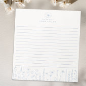 Bloc-note Personalized Wildflower Dusty Blue Desk Notepad