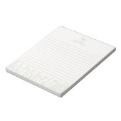Bloc-note Personalized Wildflower Sage Green Desk Notepad (Tourné)