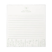 Bloc-note Personalized Wildflower Sage Green Desk Notepad (Devant)