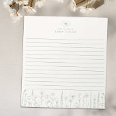 Bloc-note Personalized Wildflower Sage Green Desk Notepad