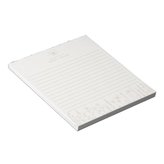 Bloc-note Personalized Wildflower Taupe Desk Notepad (Incliné)