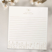 Bloc-note Personalized Wildflower Taupe Desk Notepad