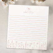 Bloc-note Personalized Wildflower Terracotta Desk Notepad