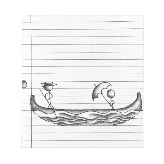 Bloc-note Personnages bâtons sur un bateau gondole (Devant)