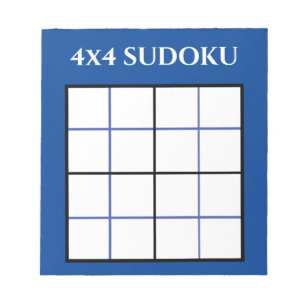 Bloc-note Personnalisable 4 par 4 Modèle Sudoku bleu