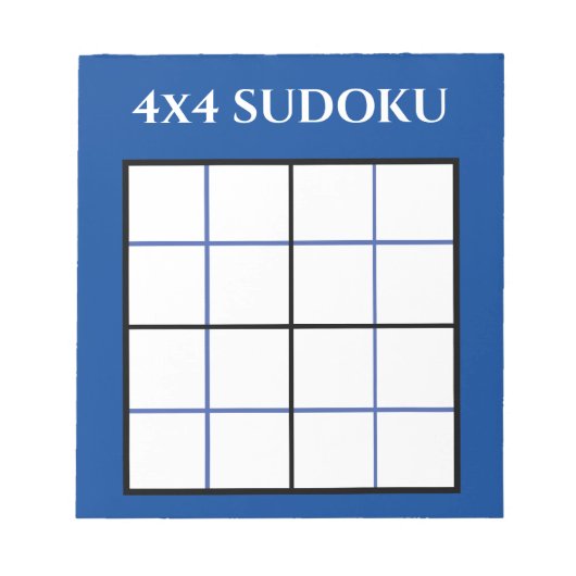 Bloc-note Personnalisable 4 par 4 Modèle Sudoku bleu (Devant)