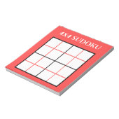 Bloc-note Personnalisable 4 par 4 Modèle Sudoku Rouge (Tourné)
